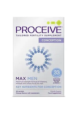 Proceive Advanced Fertility Supplement Max Men - 30 Sachets  EX P 2026 • £22.89