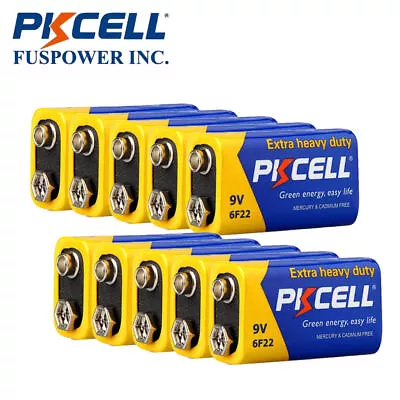 10pcs 9Volt Batteries PP3 6F22 EN22 MN1604 ND65V Zinc-Carbon For Smoke Detectors • $16.90