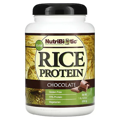 NutriBiotic Raw Rice Protein Chocolate 1 Lb 6 9 Oz 650 G Egg-Free Gluten-Free • $23.35