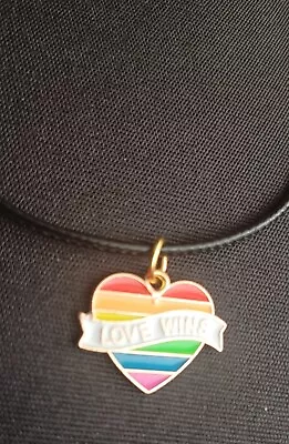 Beautiful Handmade Necklace Gay Pride Rainbow Love Wins • £0.99