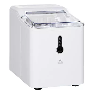 HOMCOM 12kg Ice Maker Machine Counter Top Home Drink Equipment W/ Basket White • £79.99