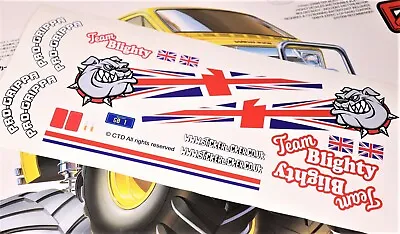 British Bulldog & Union Jack Flag Stickers Fits Tamiya Lunch Box & Tyre Decals • £9.95