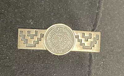 Vintage Mexican Taxco 925 Sterling Tie Bar/Clip With Aztec Calendar • $20