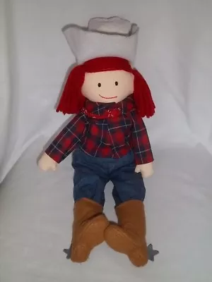 EDEN 17  Plush COWGIRL MADELINE Doll Hat Boots Vintage Stuffed Large Toy • $17.20