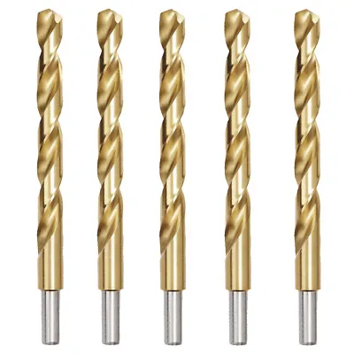 5PCS 1/2  Drill Bit Set HSS Titanium Jobber Length Twist Metal Bits 3/8  Shank • $15.38