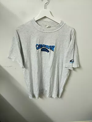 Vintage Quiksilver Shirt Mens Large Grey 90s Surfwear Australiana Beach • $40