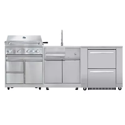 5 PCS Kitchen BBQ Island Packages: Built-in Grill/Cabinet/ Sink/Refrigerator • $5385