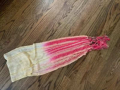 Ombre Pomegranate Fringes Silk Netted Scarf • $27.75
