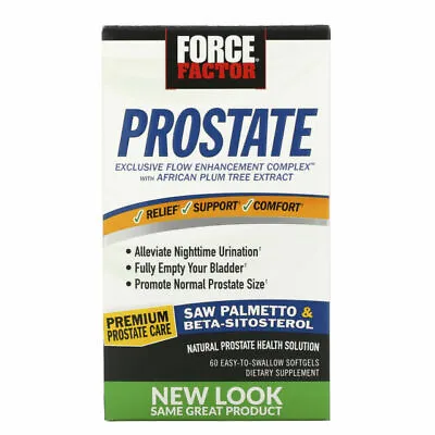 $15 • Buy Force Factor Prostate 60 Easy-to-Swallow Softgels Exp 1/25
