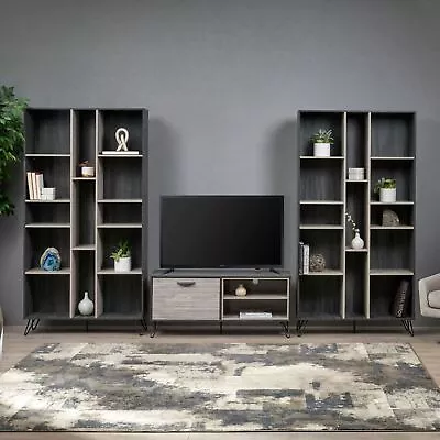 Esther Mid Century 3 Piece TV Stand & Bookcases Set • $547.69