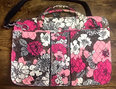 Vera Bradley * MOCHA ROUGE * Laptop Portfolio * Hard Case * W/ Strap * 2 Pockets • $45