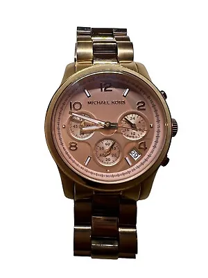 Michael Kors Runway Watch Women Chronograph Gold Tone Date MK-5128 • $46