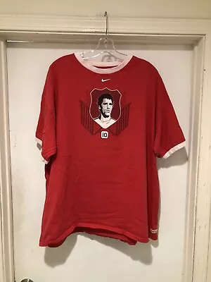 Vintage 2000s Nike Center Swoosh Ruud Van Nistelrooy Man Utd Ringer T Shirt 2XL • $30