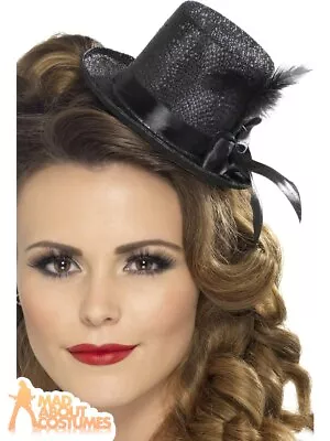 £8.75 • Buy Mini Black Tophat Burlesque Hat 1920s Ladies Fancy Dress Costume Accessory
