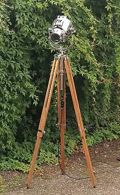 Fully Restored Vintage Strand 23 Mkii Theatre Spot Light Lamp + Teak Tripod • $555.70