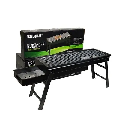 Large BBQ Grill Portable Folding Charcoal Barbecue Garden Picnic Steel Stove UK • £18.99