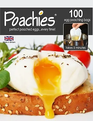 Perfect Poached Eggs Every Time - Poachies Egg Poaching Bags - 100 Bags • £8