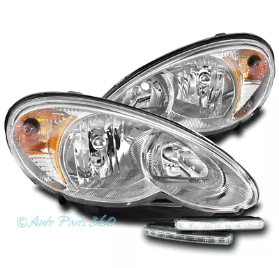 For 06-10 Chrysler Pt Cruiser Chrome Headlight Headlamp W/led Drl Kit Left+right • $148.95