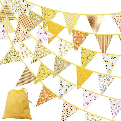 Fabric Bunting 40FT/12M Bunting Outdoor Waterproof Bunting Banner Garden Bunting • £13.55