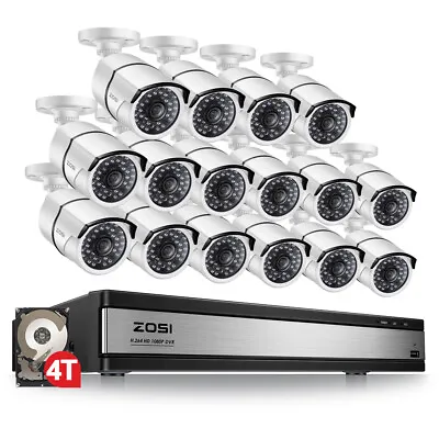 ZOSI H.265+ 16ch 5MP Lite DVR 1080p Security Camera System CCTV System With HDD • $459.99