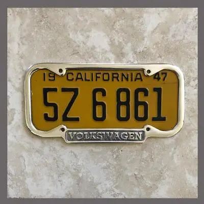 Volkswagen VW Polished License Plate Frame Fits 1940 - 1955 California CA Plates • $77.50