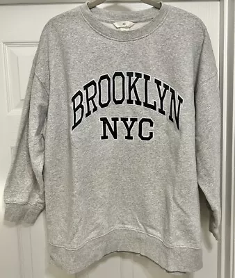 H&M Oversized Sweatshirt Brooklyn NYC Gray Size Medium EUC • $15