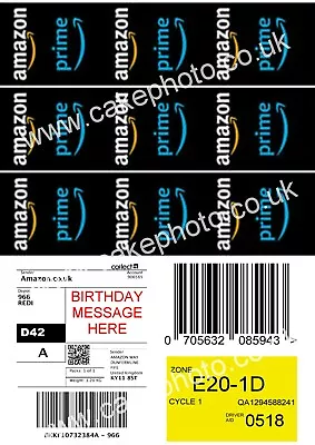 Amazon Labels & Tape For Parcel Cake Edible Icing Cake Images / Uncut Or Pre-cut • £6