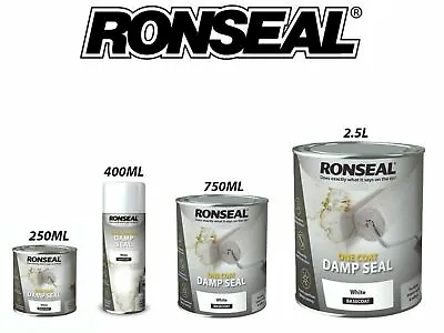 £8.99 • Buy Ronseal One Coat Damp Seal White Paint Permanently Covers & Blocks  250ml-2.5l