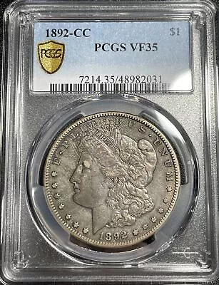 1892-CC Morgan Silver Dollar PCGS VF35 Key Date Nice Strike • $549