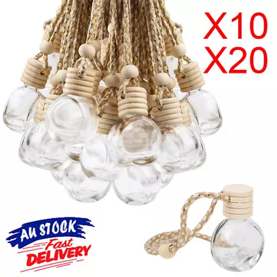 $19.39 • Buy 10/20X Car Air Freshener Diffuser Empty Glass Bottle Hanging Perfume Ornament AU