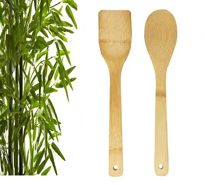 £3.19 • Buy 2 X SPOONS Wooden Spatula Spoon Kitchen Cooking Utensils Turner Tools Set