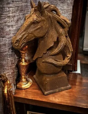Large Cast Iron Horse Head Statue. We Ship Worldwide • £295