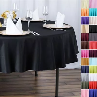 90-Inch Polyester Round Tablecloth Decoration Supplies Dinner Wedding Linens • $16.08