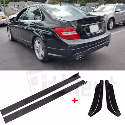 For Mercedes Benz C300 W205 W204 W212 86.6'' 2.2m Side Skirt + Rear Diffuser Lip • $91.26