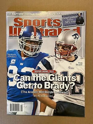 February 4 2008 Tom Brady Michael Strahan Sports Illustrated Super Bowl No Labl • $12.99