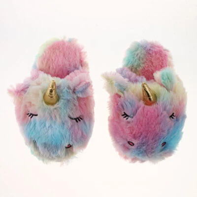 $17.63 • Buy Women's Indoor Non-Skid Rainbow Unicorn Comfortable Foam Support Slippers