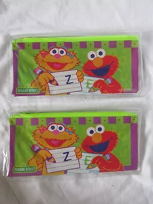 New Lot Of 2 Sesame Street Pencil Case Bag Note Pad Ruler & Eraser Elmo & Zoe • $16.99