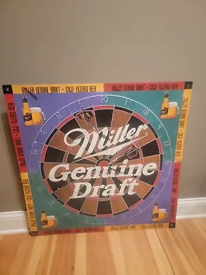 Rare 32x32 Miller Genuine Draft MGD Beer Bar Darts Vintage TIN Metal Sign   • $85