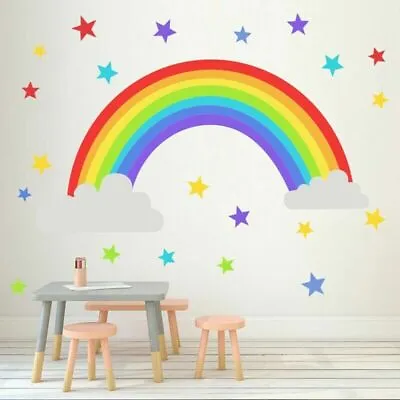 Rainbow Wall Stickers Kids Child Bedroom Nursery Decals Home Decor Stylis • $8.02