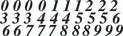 £2.05 • Buy Sticky Vinyl Numbers Stickers Decals Bin Door Office Home Weather Proof Bk & Wh