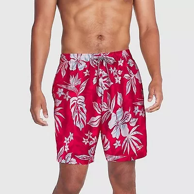 Speedo Men's 7  Floral Print Swim Shorts - Coral Red XL • $11.99