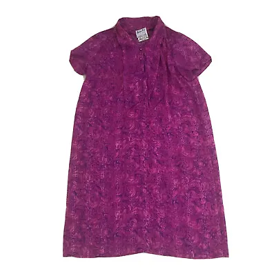 Evelyn-Eve Vintage Purple Semi Sheer Dress Women's Size Small • $33