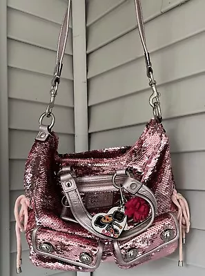 Coach Poppy Sequin Metallic Pink Spotlight Tote Purse 13821 Vintage Barbie Bag • $66