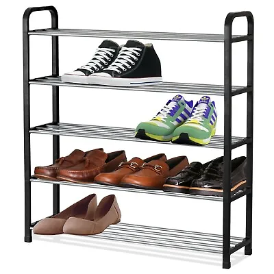 £13.99 • Buy 5 Tier Tall Shoe Rack Storage Shoes Organiser Quick Assembly 15 Pairs