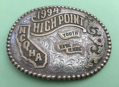 1994 NCQHA NoCal Quarter Horse High Point Sterling Silver OL Trophy Belt Buckle • $95