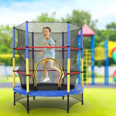 4.5FT 55  Trampoline With Safety Net Enclosure Junior Kids Childs Outdoor Jump • £59.95