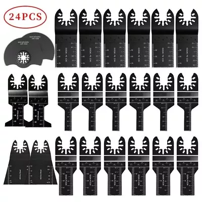 24 Pack Oscillating Multi Tool Blades Saw Blade Set Wood Metal Cutter Universal • £9.99