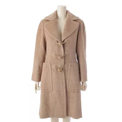 Hermes Vintage Llama Wool Duffel Long Coat Beige 36 Used Guarantee 197704 • $1069.36