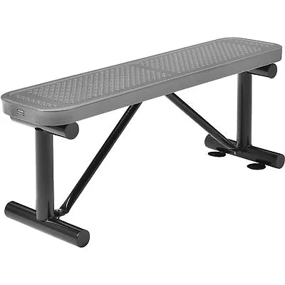 48 L Outdoor Steel Flat Bench Expanded Metal Gray • $337.16