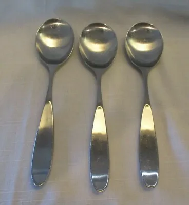 Vtg Lauffer Magnum Towle Japan 3 Tablespoons Oval Soup Spoons Place 7 1/2  • $44